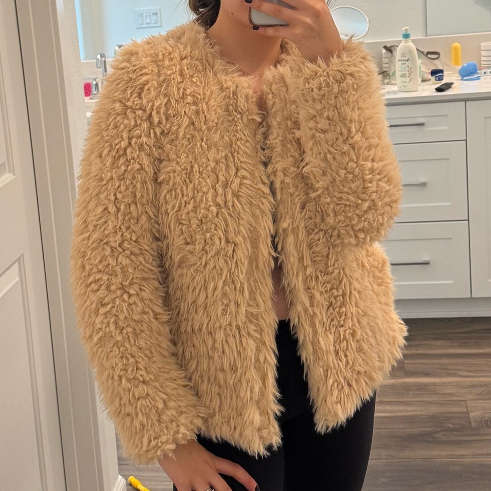 Bear Dance Cozy Tan Teddy Jacket